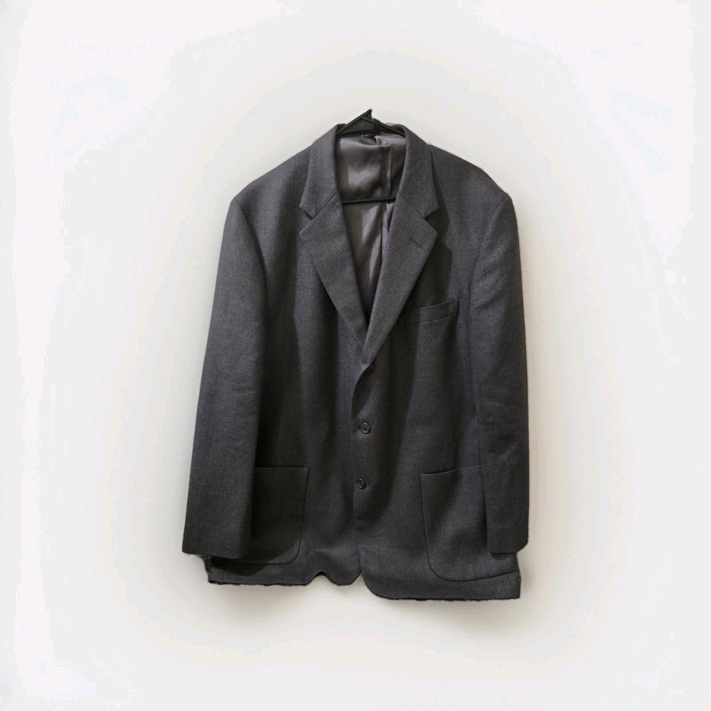 Brooks Brothers 100% Wool Blazer Jacket Gray Size 46R Classic 2-Button Pockets